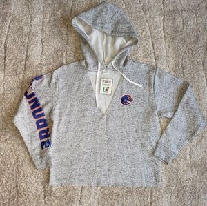 New Victoria's Secret PINK Boise State Broncos School Hooded Crop Sweatshirt
